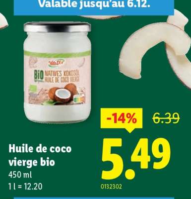 Huile de coco vierge bio