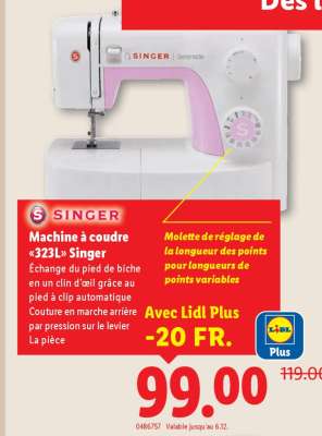 Machine à coudre «323L» Singer