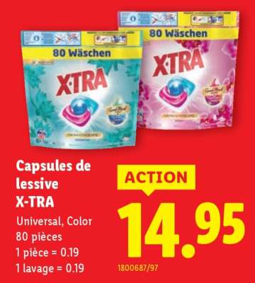 Capsules de lessive X-TRA