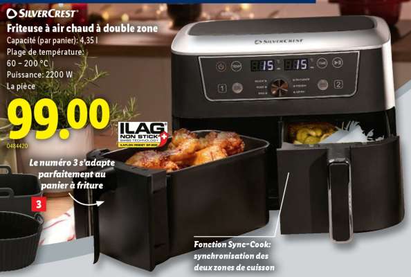 SilverCrest Friteuse à air chaud à double zone