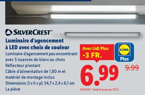 SilverCrest Luminaire d’agencement à LED avec choix de couleur