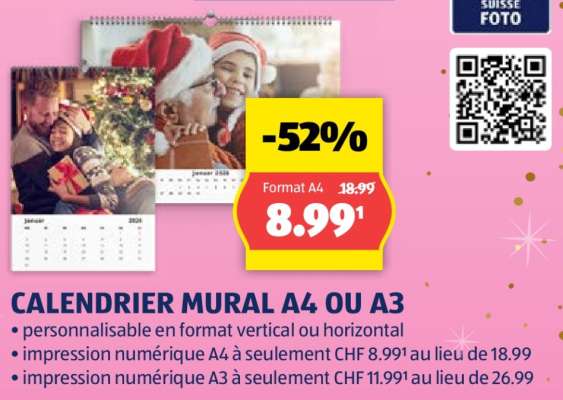 CALENDRIER MURAL A4 OU A3