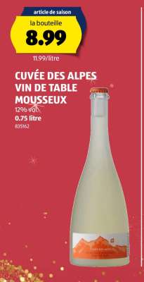 CUVÉE DES ALPES VIN DE TABLE MOUSSEUX
