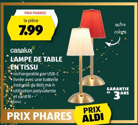 LAMPE DE TABLE EN TISSU