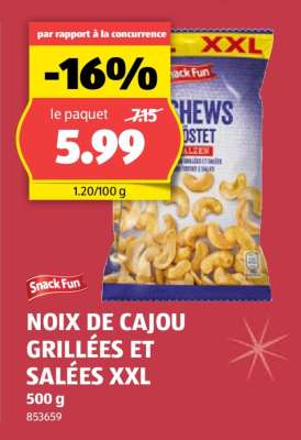 Snack Fun NOIX DE CAJOU GRILLÉES ET SALÉES XXL