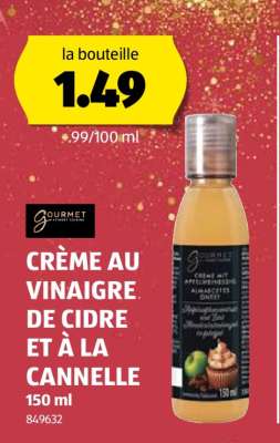 CRÈME AU VINAIGRE DE CIDRE ET À LA CANNELLE