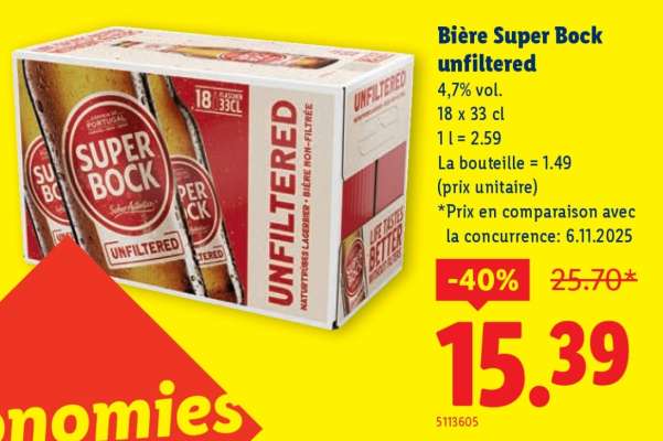 Bière Super Bock unfiltered