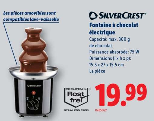 SilverCrest Fontaine à chocolat électrique