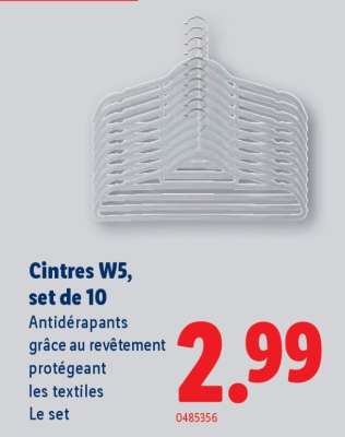 Cintres W5, set de 10