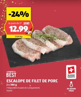 Escalope de filet de porc