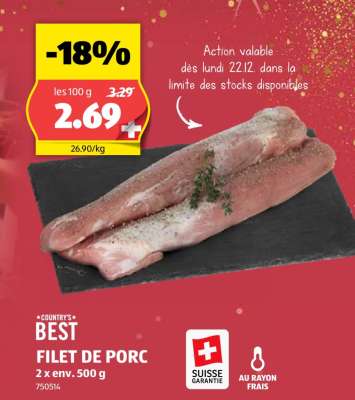 COUNTRY'S BEST FILET DE PORC