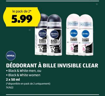 NIVEA DÉODORANT À BILLE INVISIBLE CLEAR