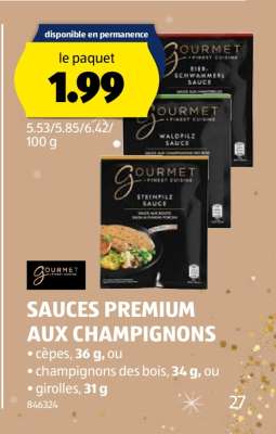 SAUCES PREMIUM AUX CHAMPIGNONS