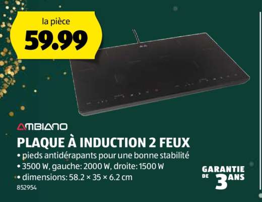 AMBIANO PLAQUE À INDUCTION 2 FEUX
