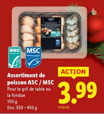 Assortiment de poisson ASC / MSC