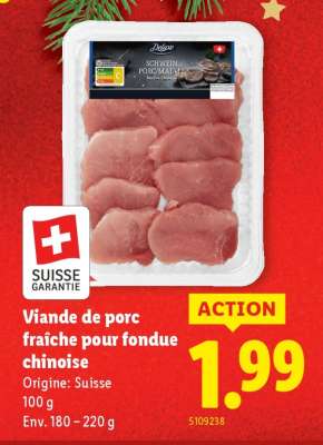 Viande de porc fraîche pour fondue chinoise