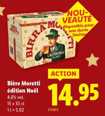 Bière Moretti édition Noël