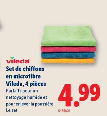 Set de chiffons en microfibre Vileda, 4 pièces