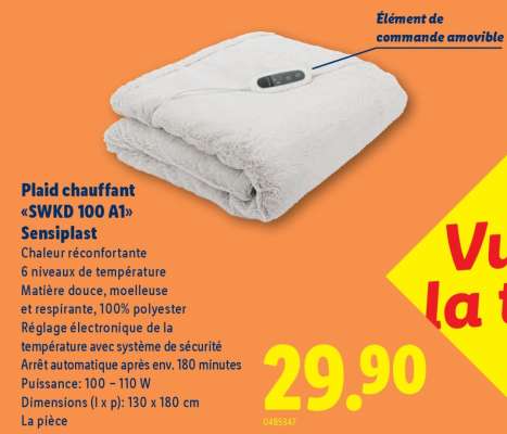 Plaid chauffant «SWKD 100 A1»