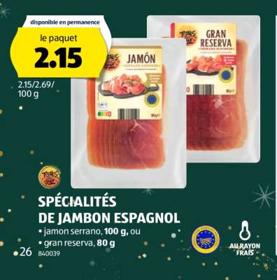 SPÉCIALITÉS DE JAMBON ESPAGNOL