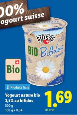 Yogourt nature bio 3,5% au bifidus
