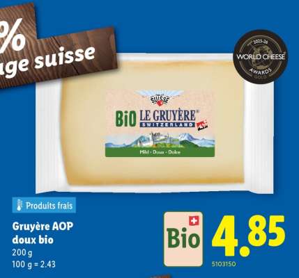 Gruyère AOP doux bio
