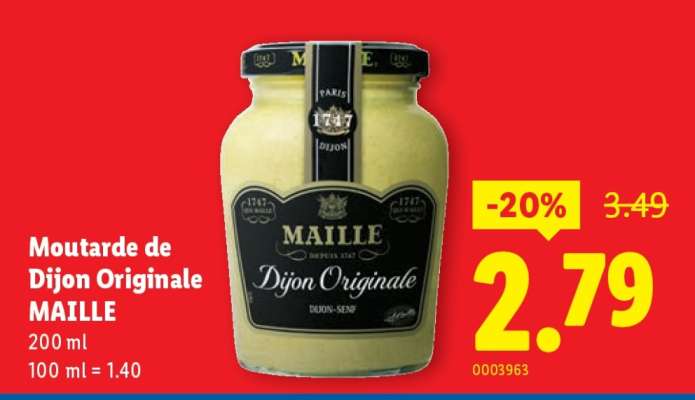 Moutarde de Dijon Originale MAILLE