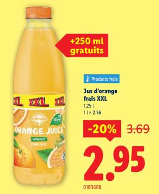 Jus d’orange frais XXL