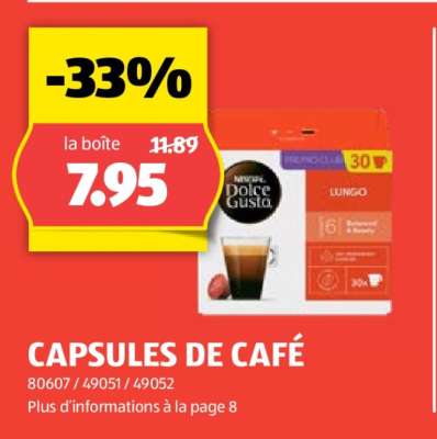 CAPSULES DE CAFÉ