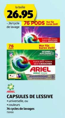 ARIEL CAPSULES DE LESSIVE