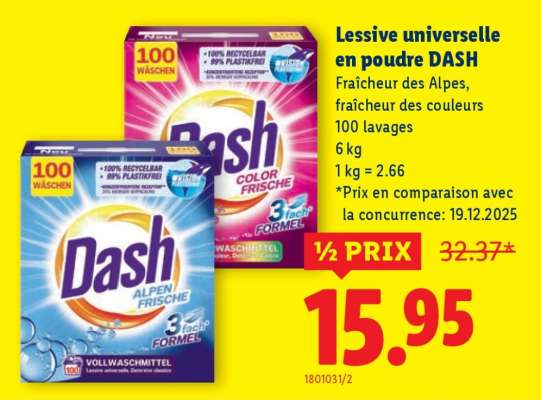 Lessive universelle en poudre DASH