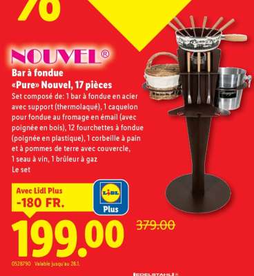 Nouvel Bar à fondue «Pure» Nouvel, 17 pièces