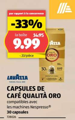 CAPSULES DE CAFÉ QUALITÀ ORO