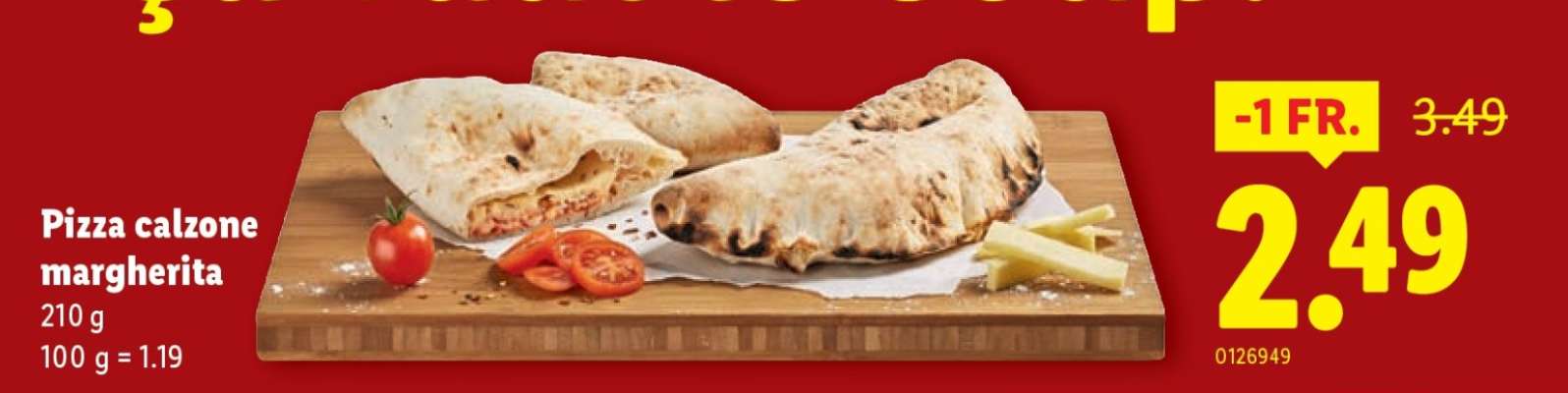 Pizza calzone margherita