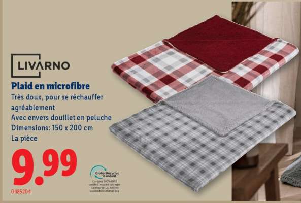 Plaid en microfibre