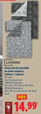 LIVARNO Parure de lit réversible