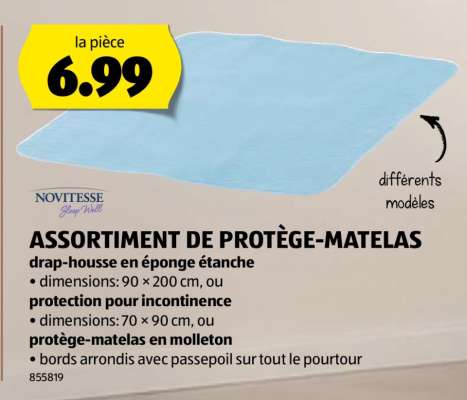 ASSORTIMENT DE PROTÈGE-MATELAS