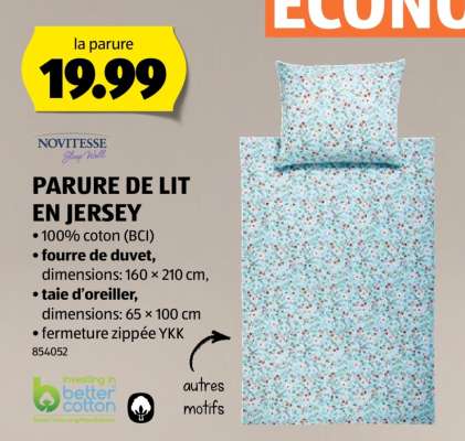 NOVITESSE PARURE DE LIT EN JERSEY