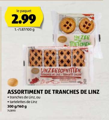 ASSORTIMENT DE TRANCHES DE LINZ