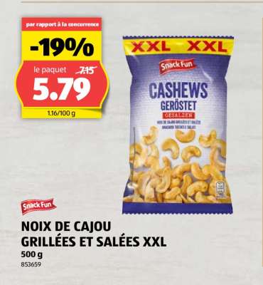 NOIX DE CAJOU GRILLÉES ET SALÉES XXL