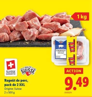 Ragoût de porc, pack de 2 XXL
