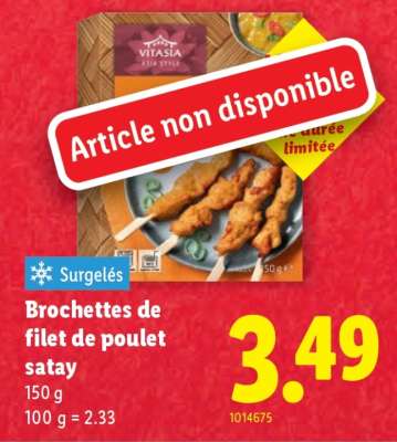 Brochettes de filet de poulet satay