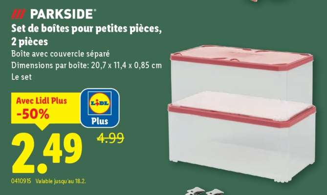 PARKSIDE Set de boîtes pour petites pièces, 2 pièces