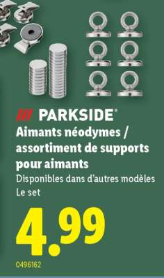 PARKSIDE Aimants néodymes / assortiment de supports pour aimants