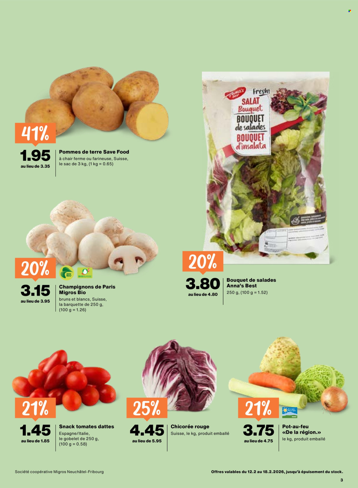 Catalogue Migros - 12.2.2026 - 18.2.2026. Page 3. Page 3
