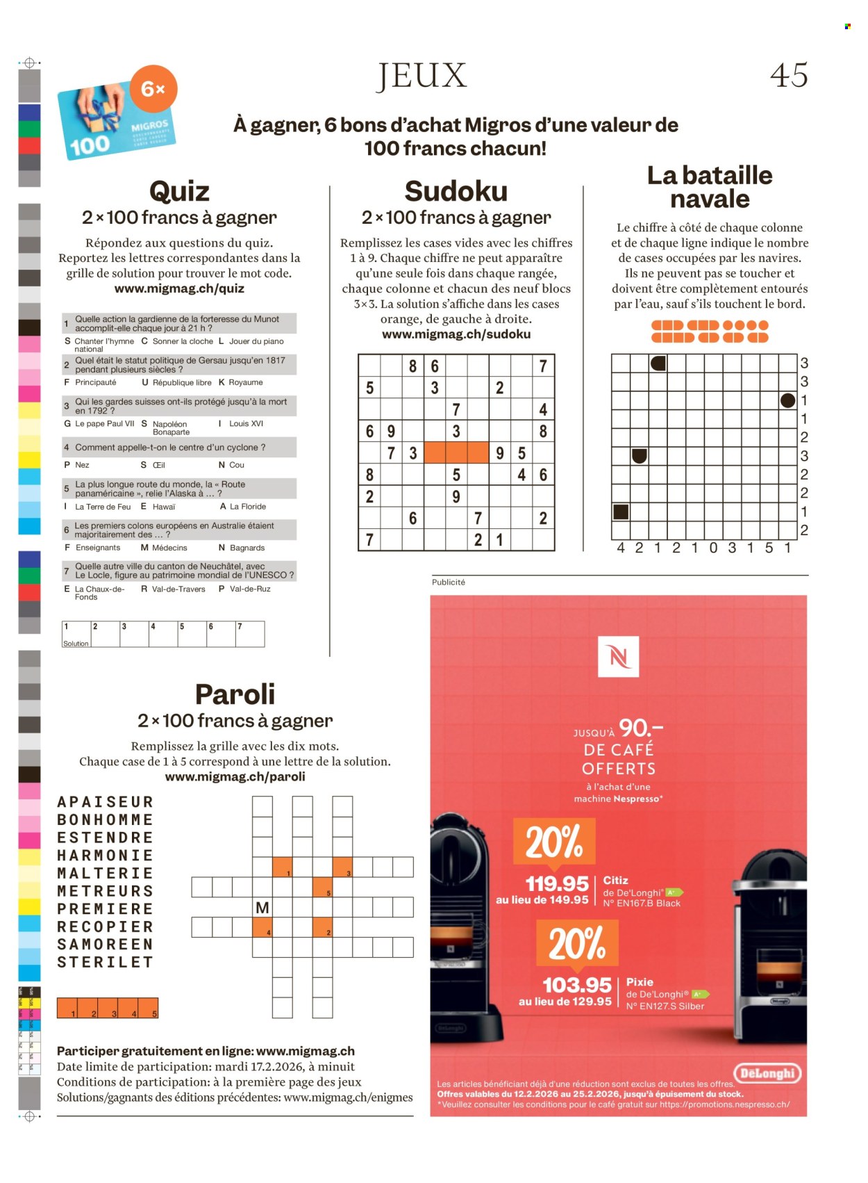 Catalogue Migros - 11.2.2026 - 19.2.2026. Page 45. Page 45