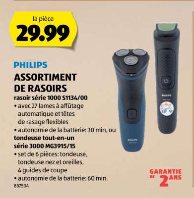 PHILIPS ASSORTIMENT DE RASOIRS
