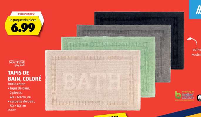 TAPIS DE BAIN, COLORÉ