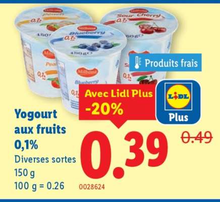 Yogourt aux fruits 0,1%