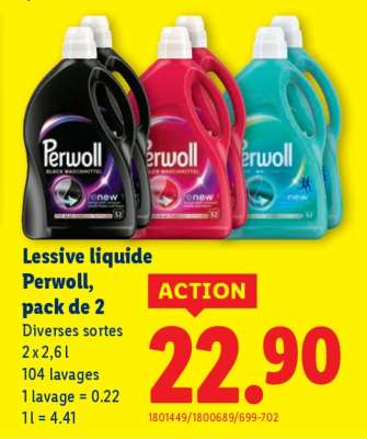 Lessive liquide Perwoll, pack de 2